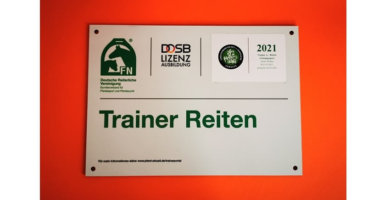 Trainerschilder Trainer Reiten